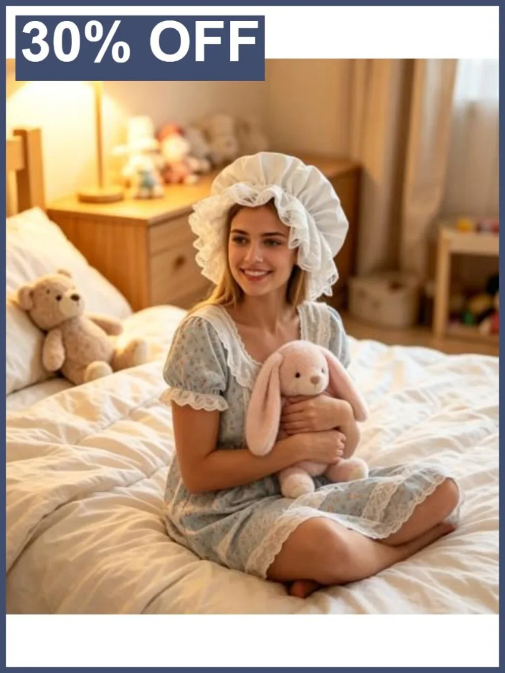 Victorian Mob Cap Sleeping Bonnet Colonial Pilgrim Halloween Costume Hat Lace